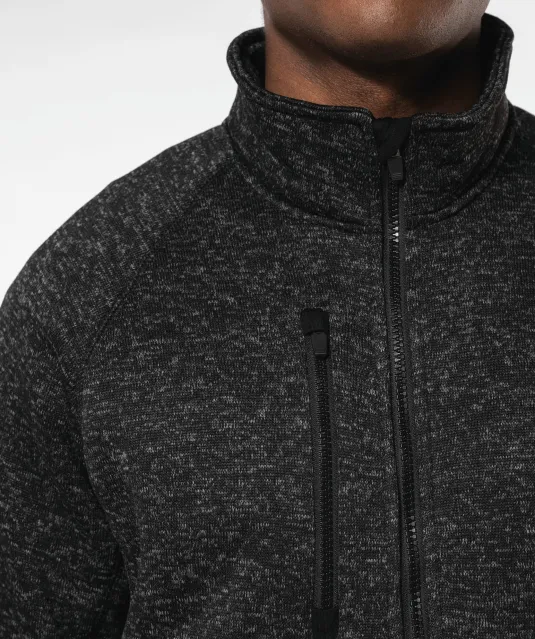 K9106 - Heather herenvest met rits Dark Grey Melange