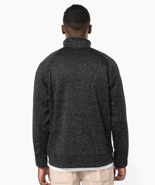 K9106 - Heather herenvest met rits Dark Grey Melange
