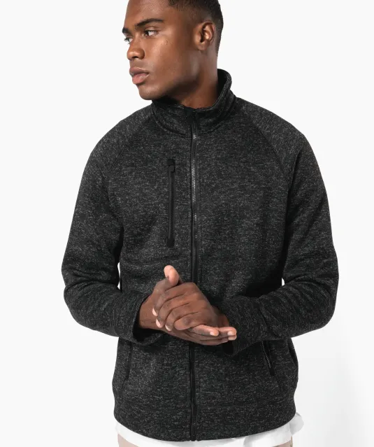 K9106 - Heather herenvest met rits Dark Grey Melange