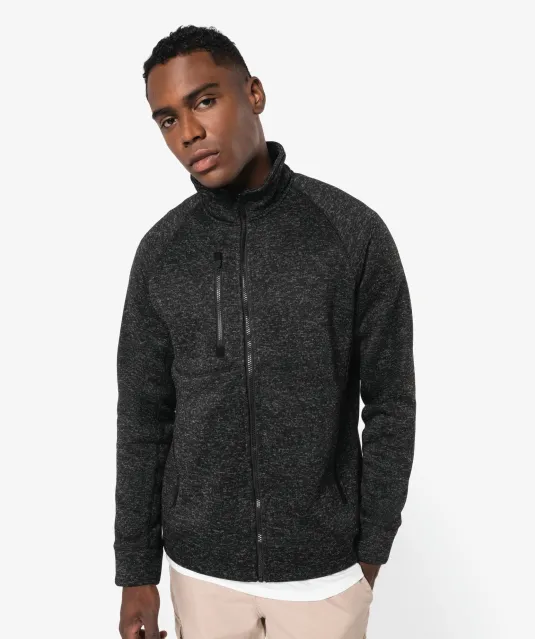 K9106 - Heather herenvest met rits Dark Grey Melange