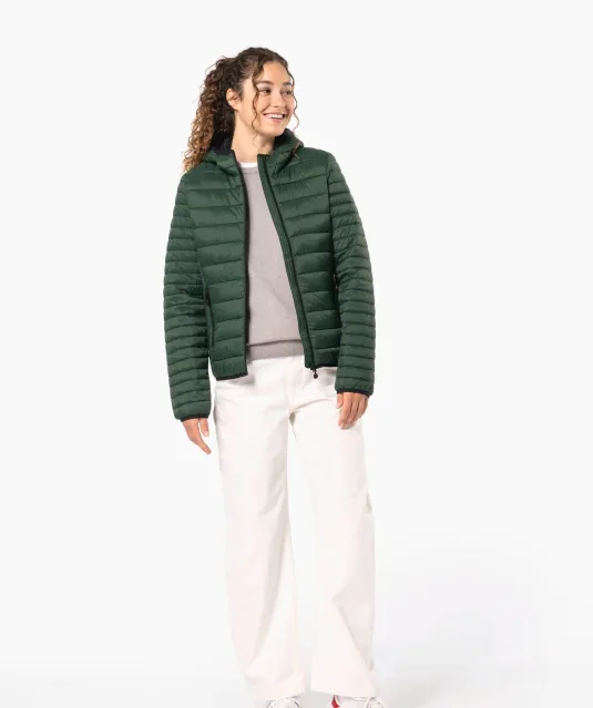 K6111 - Ladies' lightweight hooded padded jacket Black
