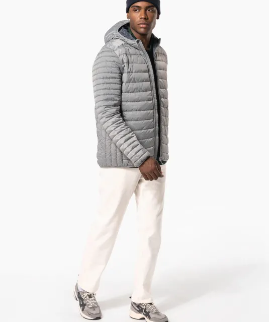 K6110 - Men's lightweight hooded padded jacket Black