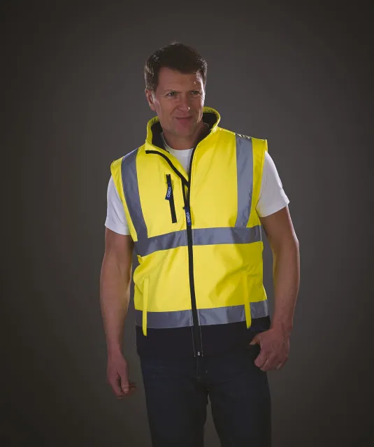 YHV006 - Softshell veiligheidsbodywarmer Hi Vis Orange