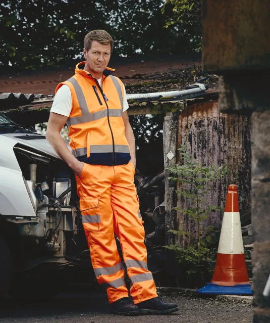 YHV018T - Hi-Vis cargo broek Hi Vis Orange