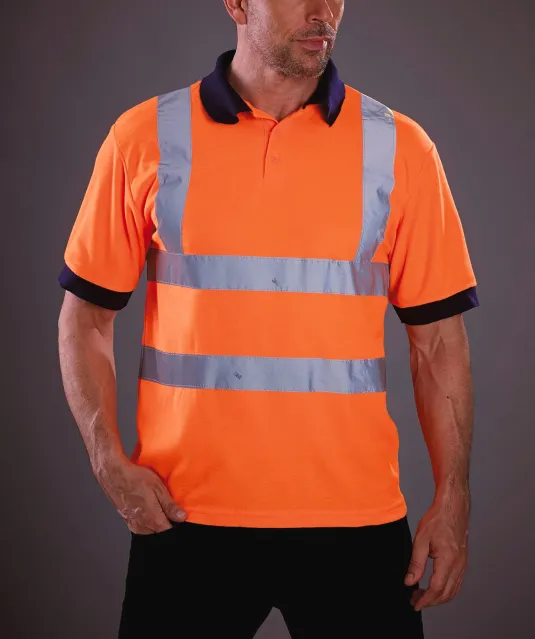 YHVJ210 - High Visibility polo korte mouwen Hi Vis Orange