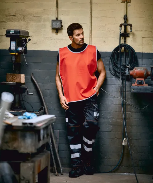 YHVJ259 - Personalisatie veiligheidshesje met reflecterende rand Black