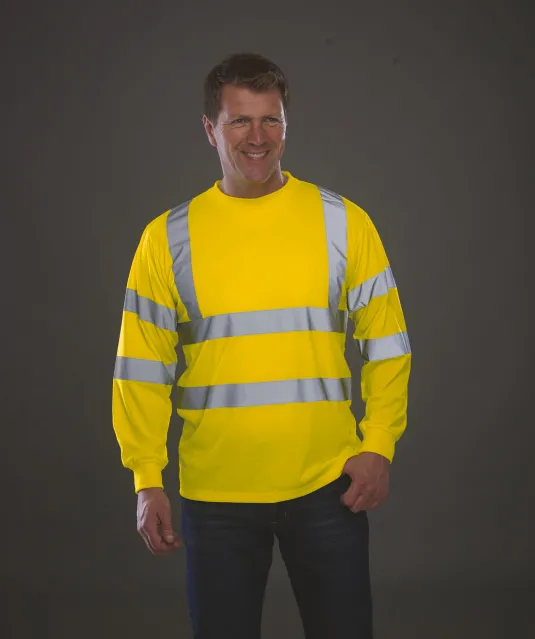 YHVJ420 - Hi-Vis T-shirt lange mouwen Hi Vis Orange