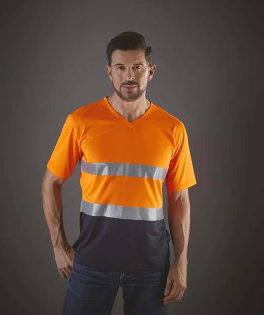 YHVJ910 - Top Cool - Hi-Vis T-shirt V-hals Hi Vis Yellow