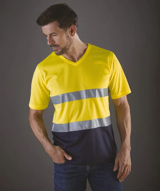 YHVJ910 - Top Cool - Hi-Vis T-shirt V-hals Hi Vis Yellow