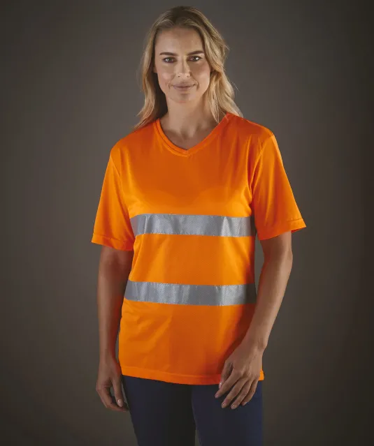 YHVJ910 - Top Cool - Hi-Vis T-shirt V-hals Hi Vis Yellow