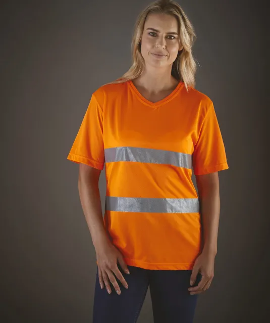 YHVJ910 - Top Cool - Hi-Vis T-shirt V-hals Hi Vis Yellow