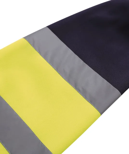 YHVK05 - Hi-Vis sweater met capuchon Hi Vis Yellow / Navy
