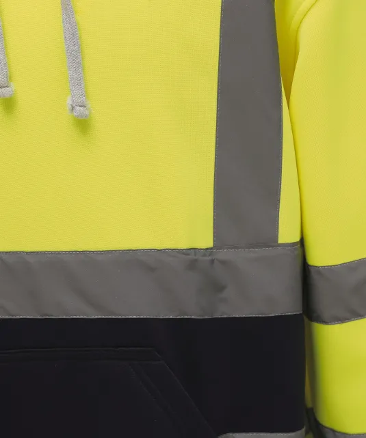 YHVK05 - Hi-Vis sweater met capuchon Hi Vis Yellow / Navy