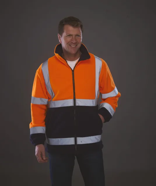 YHVK08 - Zware fleece veiligheidsjas Hi Vis Orange
