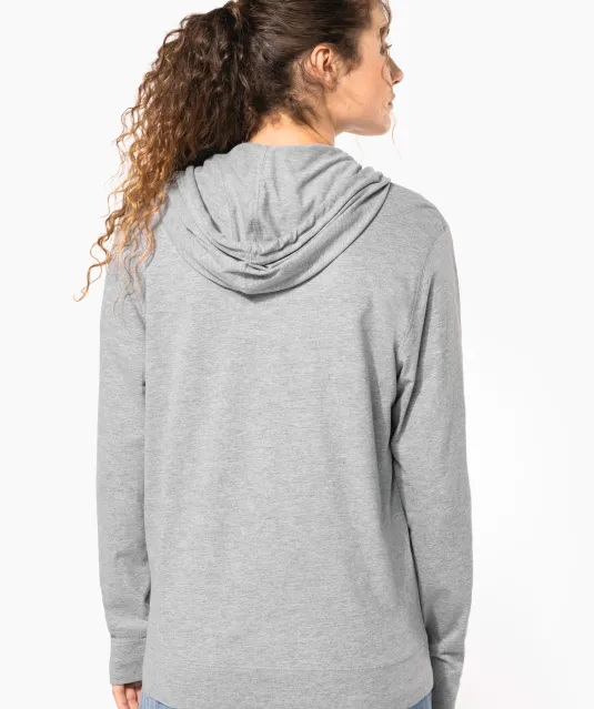 K438 - Licht katoenen sweatvest met capuchon Black