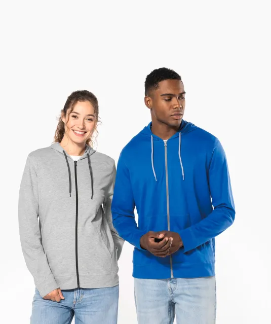 K438 - Licht katoenen sweatvest met capuchon Black