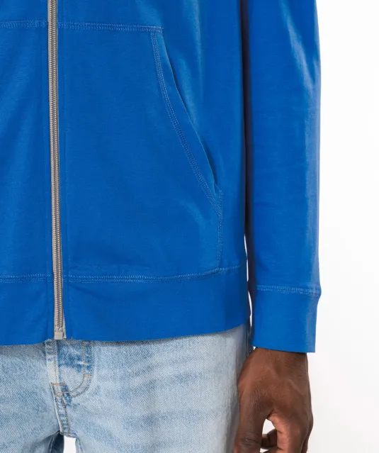 K438 - Licht katoenen sweatvest met capuchon Black