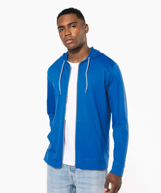 K438 - Licht katoenen sweatvest met capuchon Black