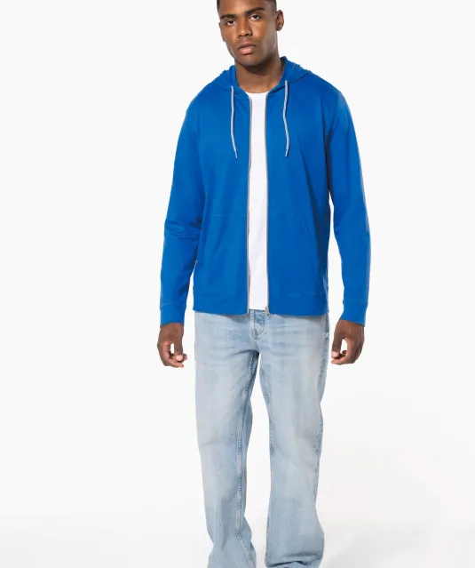 K438 - Licht katoenen sweatvest met capuchon Black