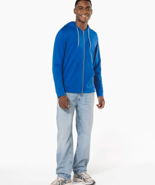 K438 - Licht katoenen sweatvest met capuchon Black