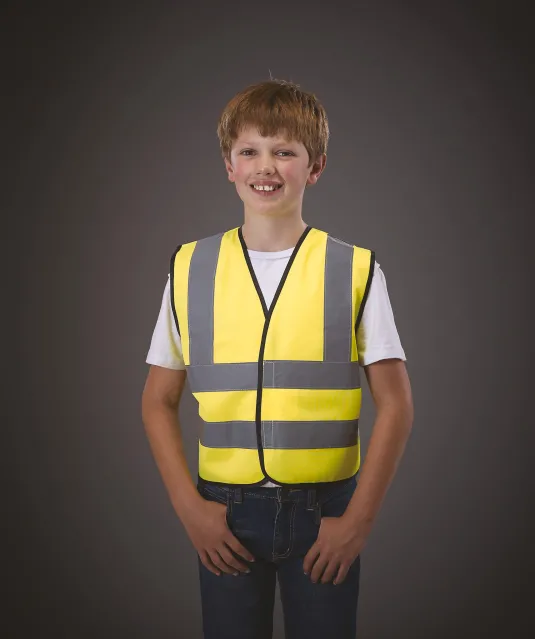YHVW100CH - Veiligheidshesje voor kinderen met 2 Banden & Bretels Hi Vis Orange