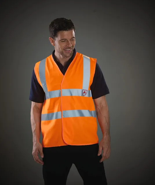 YHVW100FR - High Vis en vlamvertragend hesje Hi Vis Orange