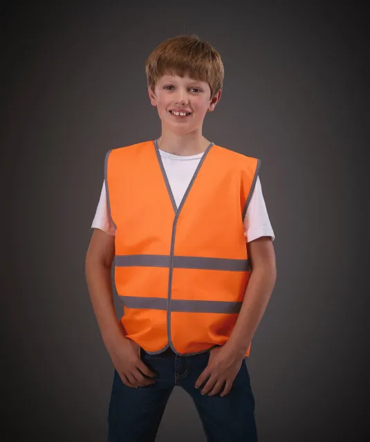 YHVW102CH - Veiligheidshesje met reflecterende zoom en strepen Hi Vis Orange