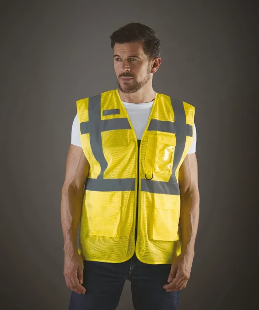 YHVW820 - Top Cool -hoge zichtbaarheid hesje Hi Vis Yellow