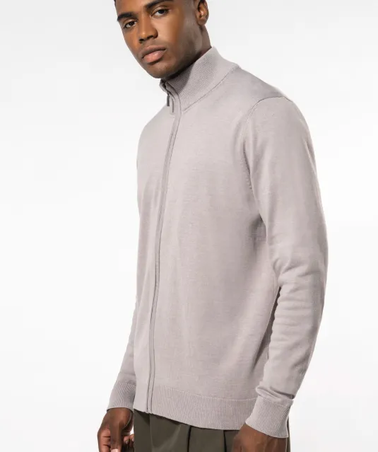 K961 - Heren cardigan met rits Black