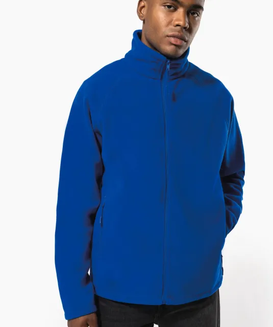 K917 - Microfleece met rits en raglanmouwen heren Black
