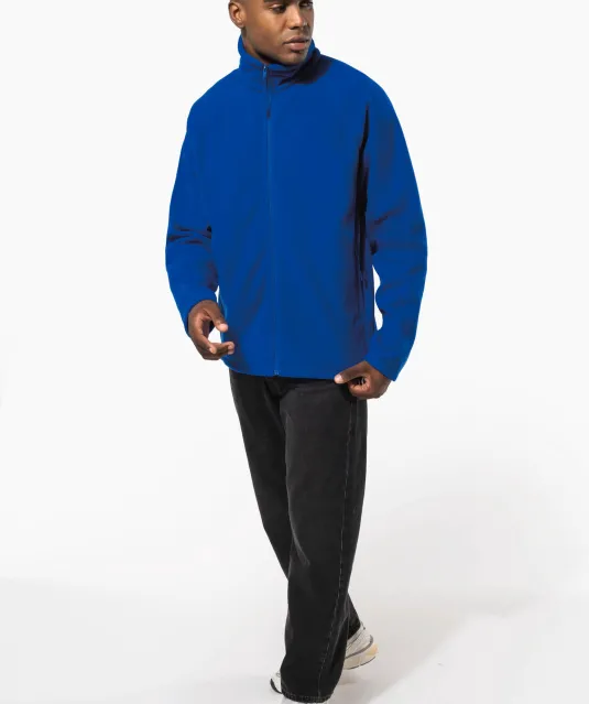 K917 - Microfleece met rits en raglanmouwen heren Black