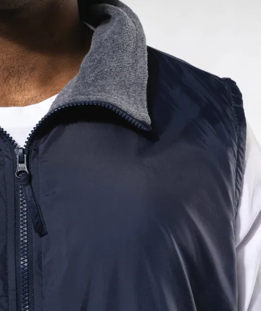 K679 - Met fleece gevoerde bodywarmer unisex Black / Grey