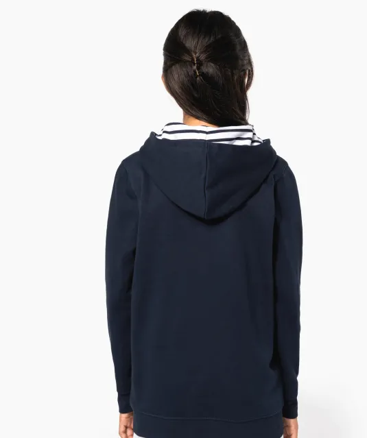 K4014 - Sweater met contrasterende capuchon met motief Black / Skate Graffiti