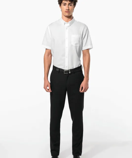 K539 - Heren non-iron micro sergé overhemd korte mouwen White