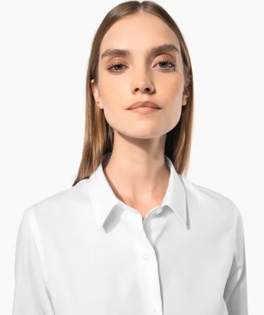 K538 - Dames non-iron blouse lange mouwen White