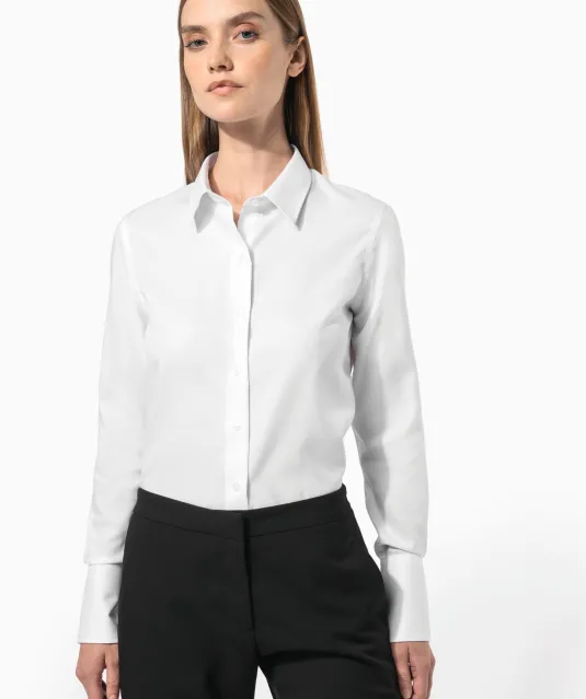 K538 - Dames non-iron blouse lange mouwen White