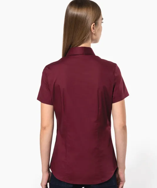 K532 - Dames stretch blouse korte mouwen Black
