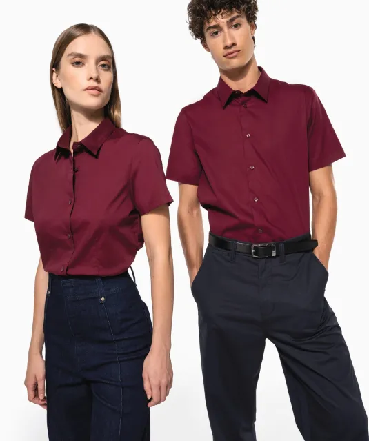 K532 - Dames stretch blouse korte mouwen Black