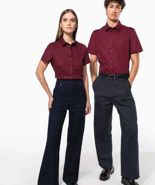 K532 - Dames stretch blouse korte mouwen Black