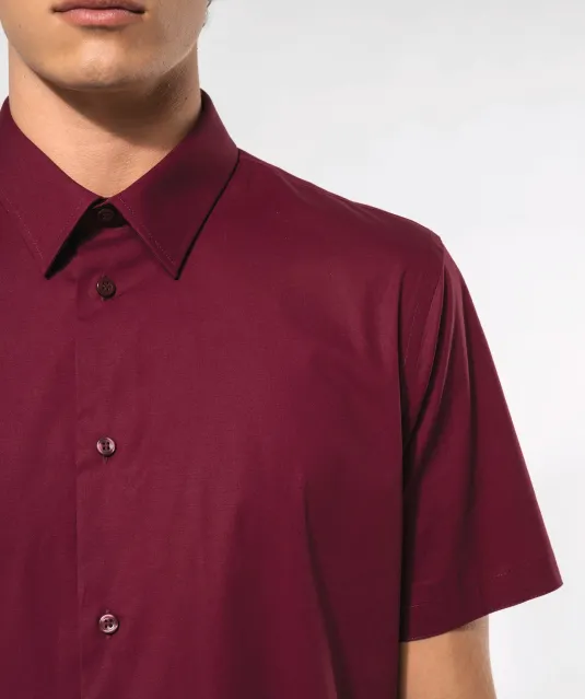 K531 - Heren stretch overhemd korte mouwen Black