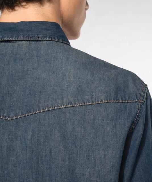 K519 - Heren denim overhemd lange mouwen Blue Jean