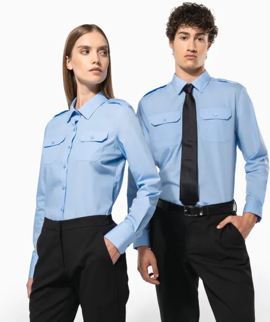 K505 - Herenpilootoverhemd lange mouwen White