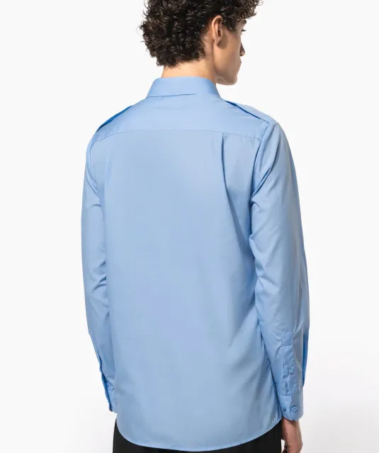 K505 - Herenpilootoverhemd lange mouwen White
