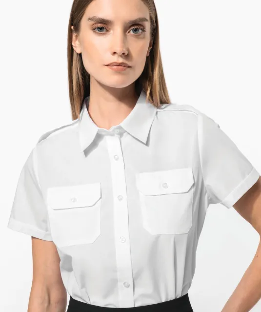 K504 - Damespilootoverhemd korte mouwen White
