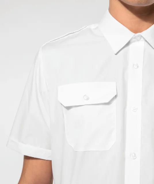 K503 - Herenpilootoverhemd korte mouwen White