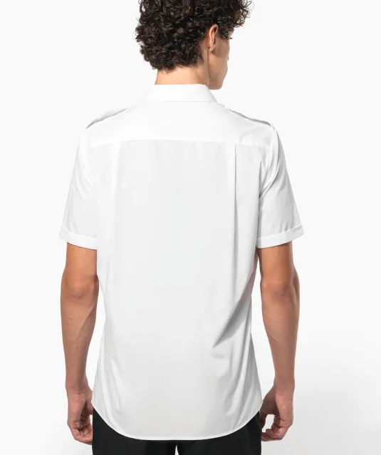 K503 - Herenpilootoverhemd korte mouwen White