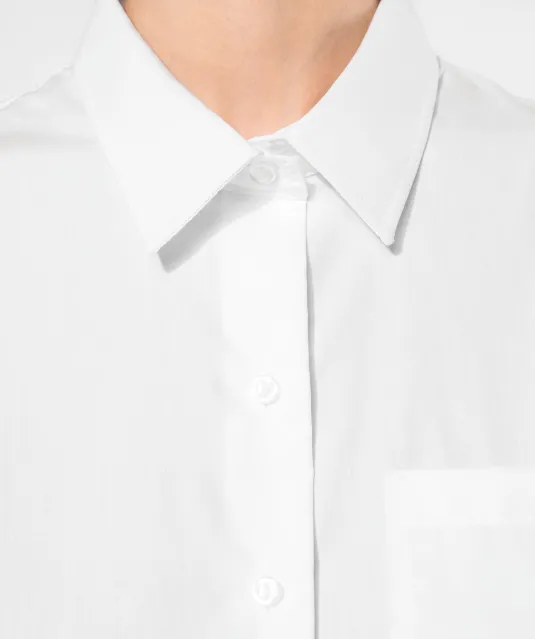 K542 - Dames poplin blouse lange mouwen White