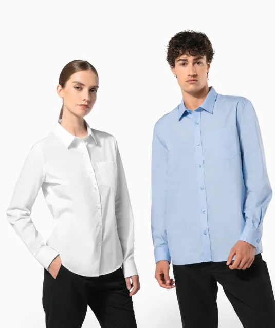 K541 - Heren poplin overhemd lange mouwen White