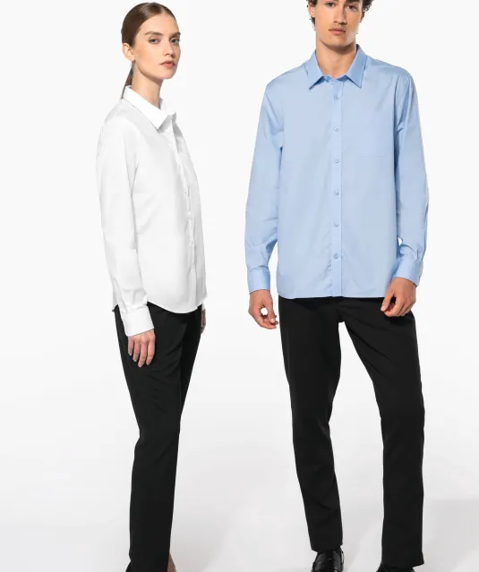 K541 - Heren poplin overhemd lange mouwen White