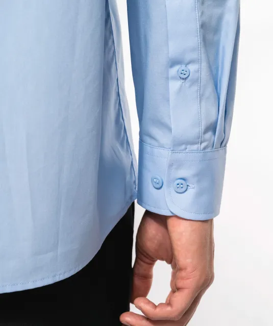 K541 - Heren poplin overhemd lange mouwen White